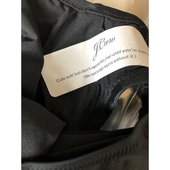 J. Crew Strapless One Piece Swimsuit Detachable Halter Strap Black NWT Large - Picture 11 of 12